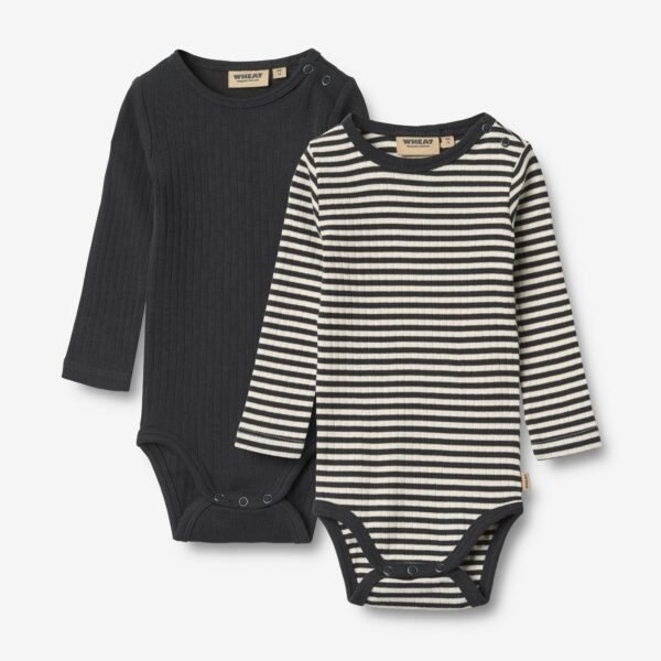 2 Rib Body L/S Spencer - navy rib stripe