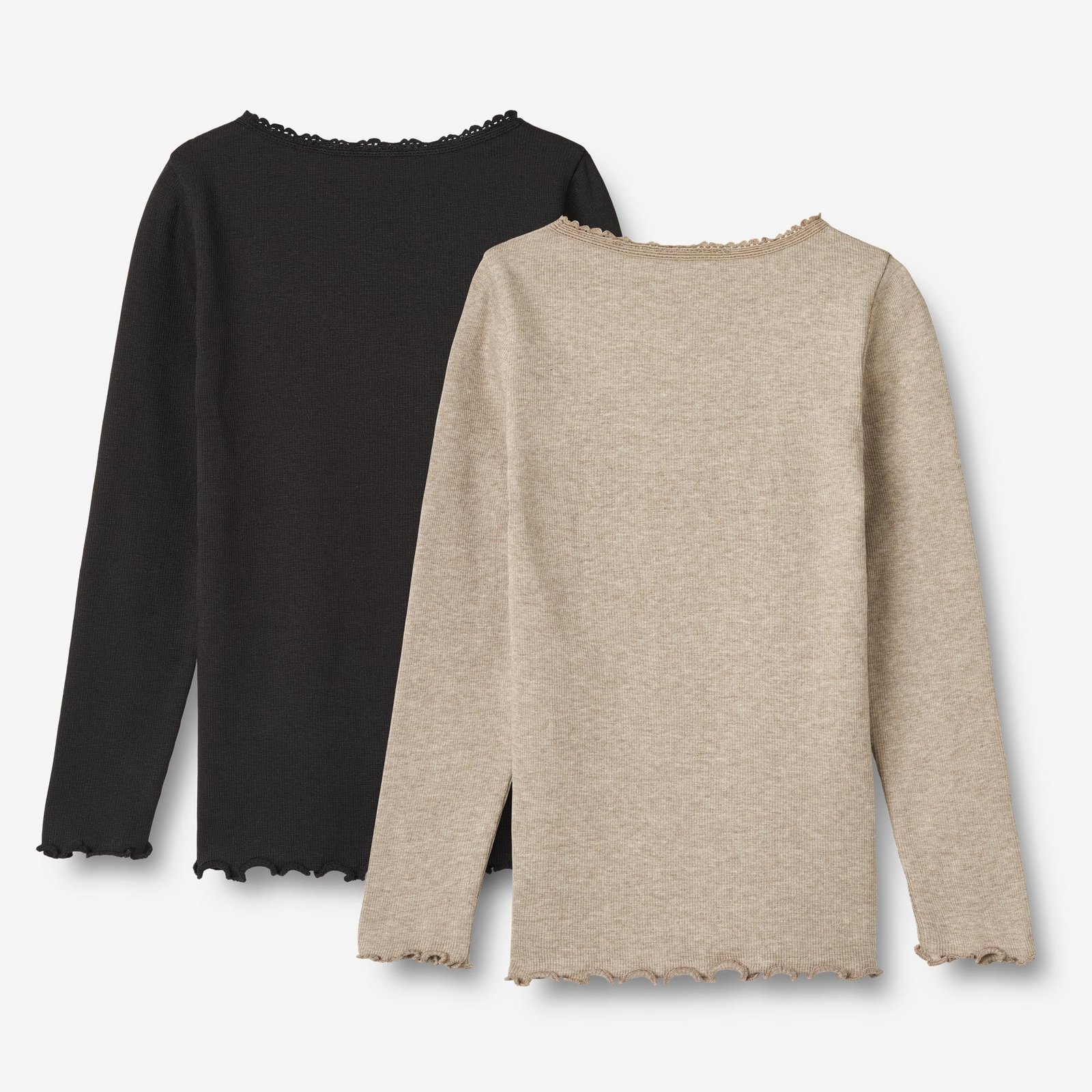 2 Rib T-Shirt L/S Reese - gravel melange black - Image 8