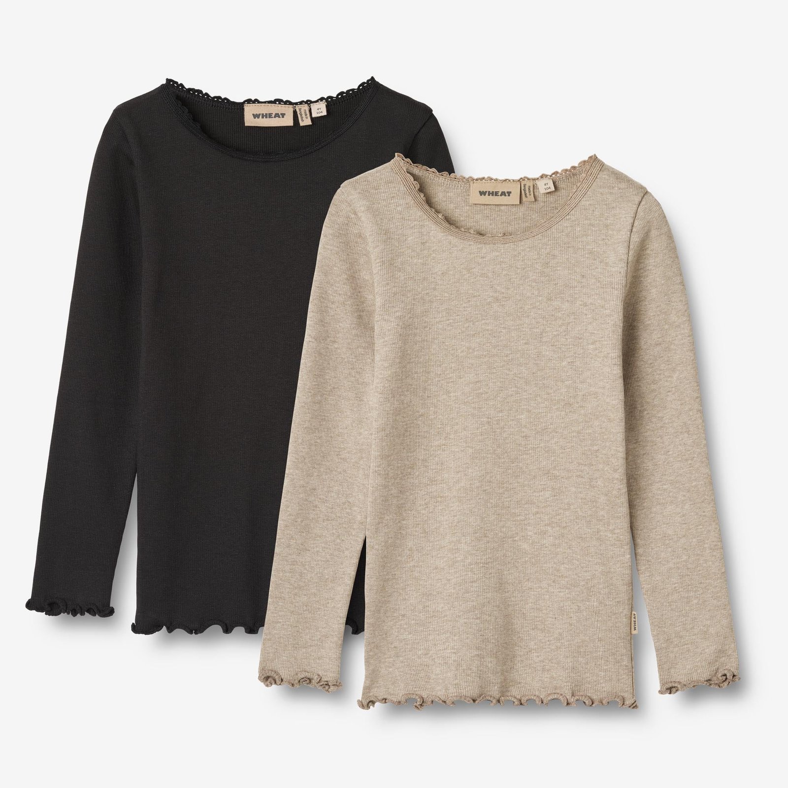2 Rib T-Shirt L/S Reese - gravel melange black - Image 2